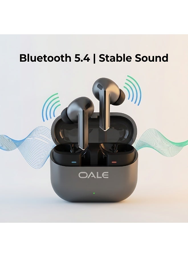 OALE iBuds3 Pro True Wireless Earbuds, Bluetooth 5.4, ENC Noise Cancellation, Clear Calls, Siri Support, Touch Control, Up to 30H Playback - Image 2